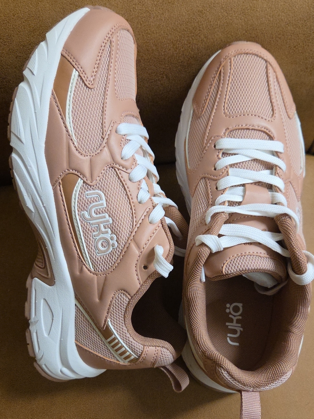 Ryka Women's Blush/Tan Pink Athletic Sneakers
